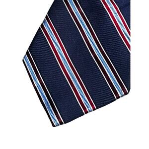 Nautica 100% Silk men’s tie Navy Red striped